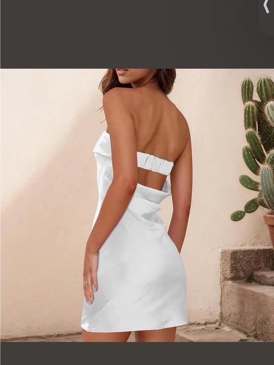 Princess Polly Dresses & Skirts - Princess Polly White Strapless Mini Dress with Back Cutout